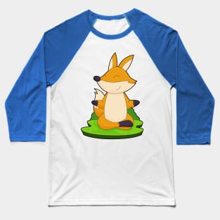 Fox Yoga Meditation Gymnastics Baseball T-Shirt